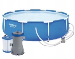 Basen stelażowy 366x76 cm 366 x 76 z pompą ,wężami,filtrem Bestway 56681  + Gratis